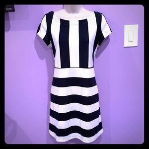 Anthropologie Navy White dress with pockets